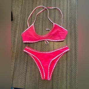 Shein Small Hot Pink Bikini Top Cheeky Bottoms